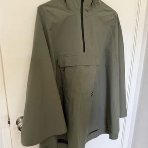 Eddie Bauer Men's Waterproof Hooded Rain Poncho - Olive Green, Size Large